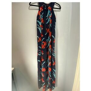 EnFocus Studio Maxi Dress Floral Halter Sleeveless Flowy‎ Dress Size 6